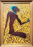 Cumpara ieftin Wheid-Personaj african, pictură (1981), Scene gen, Ulei, Altul