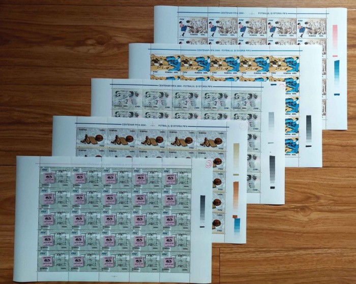 ✅RO 2003 LP 1624 "Centenar/istoria FIFA 2004 ", fotbal, serie in coli de 25, MNH