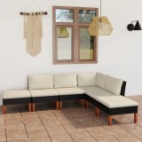 Cumpara ieftin Gossi set mobilier de gradina cu perne, 6 piese, negru, poliratan