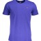 Tricou barbati, cu mini logo brodat, Regular fit, albastru inchis (Marime: L)