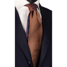 Cravată mătase cu nod &icirc;n contrast N2815 - model unicat
