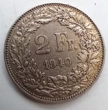 Moneda 2 franci 1940 Elvetia Argint