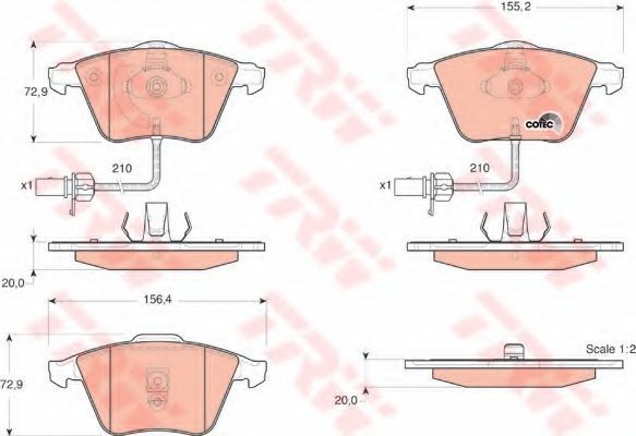 Set placute frana,frana disc AUDI A6 (4B2, C5) (1997 - 2005) TRW GDB1528