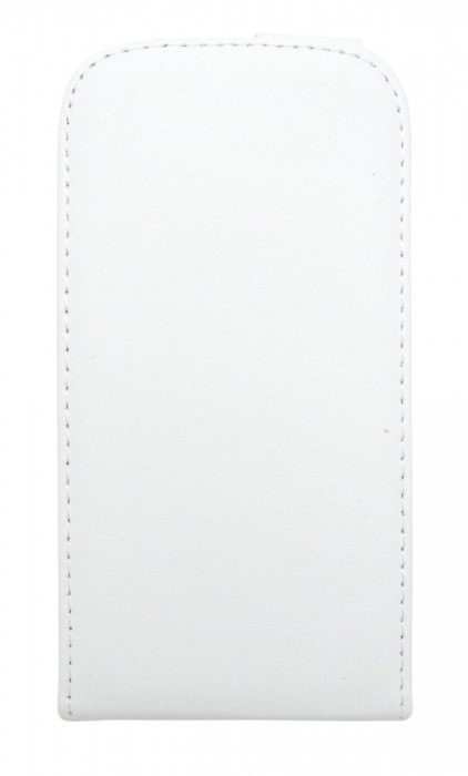 Husa flip alba (interior bej) pentru HTC Desire V (T328W)