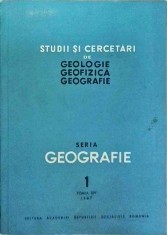 Studii si cercetari de geologie, geofizica, geografie. Seria Geografie, volumul