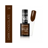 Lac de unghii Solar Gel, Revers, 12 ml, maro, nr 34, dark chocolate