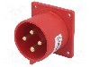 Conector alimentare AC, IEC 60309, IP44, 32A, 400V AC, 4 pini, PCE - 624-6