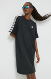 Adidas rochie din bumbac culoarea negru, mini, oversize HR4923