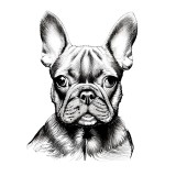 Sticker decorativ Caine Bulldog, Negru, 81 cm, 7823ST