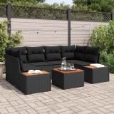 Cumpara ieftin Set de canapele pentru grădină cu pernă 7 pcs Negru Rattan poli