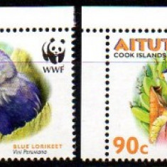 AITUTAKI 2002, Fauna - Pasari WWF, serie neuzata, MNH