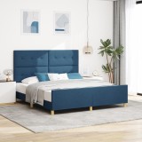vidaXL Cadru de pat, albastru, 180x200 cm, textil
