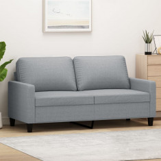 Canapea cu 2 locuri, gri deschis, 140 cm, material textil foto