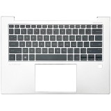 Carcasa superioara cu tastatura palmrest Laptop, HP, ELiteBook 830 G9, 835 G9, N08383-001, 6070B1966901, iluminata, argintie, layout US