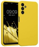 Husa de protectie din Silicon cu Microfibra la interior compatibila Samsung Galaxy A55, Galben, Oem