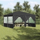 Cort de petrecere cu 8 panouri laterale, Antracit 4x4 m PE