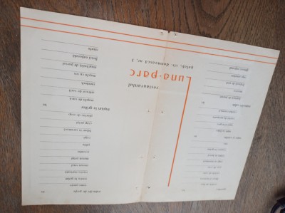 MENIU RESTAURANT GALATI- RESTAURANT LUNA PARC, CCA 1930 foto