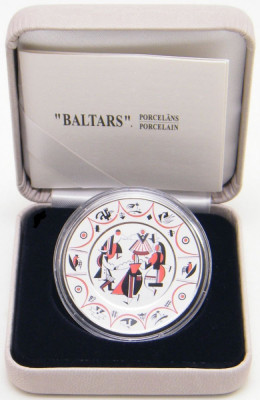 LETONIA 2016 - 5 Euro Argint 925 / 18 gr / 38,61mm/ &amp;ldquo;Baltars Porcelain&amp;rdquo; - Proof foto