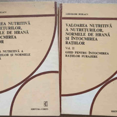 VALOAREA NUTRITIVA A NUTRETURILOR, NORMELE DE HRANA SI INTOCMIREA RATIILOR VOL.1-2 -GHEORGHE BURLACU