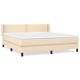 Cumpara ieftin Pat continental cu saltea, crem, 180x200 cm, textil