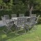 vidaXL Set mobilier de grădină, 9 piese, gri, lemn masiv de acacia 3057875