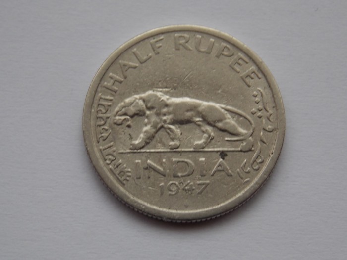 HALF RUPEE 1947 INDIA