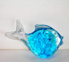 Statueta cristal sommerso, suflata manual -Exotic fish- Bergdala Glasbruk Suedia foto