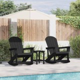 Fotolii Adirondack Marmite 2 pcs Negru 73.5 x 92 x 90 cm HDPE