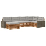 vidaXL Set de canapele de exterior 6 pcs Natural și gri deschis 3383579