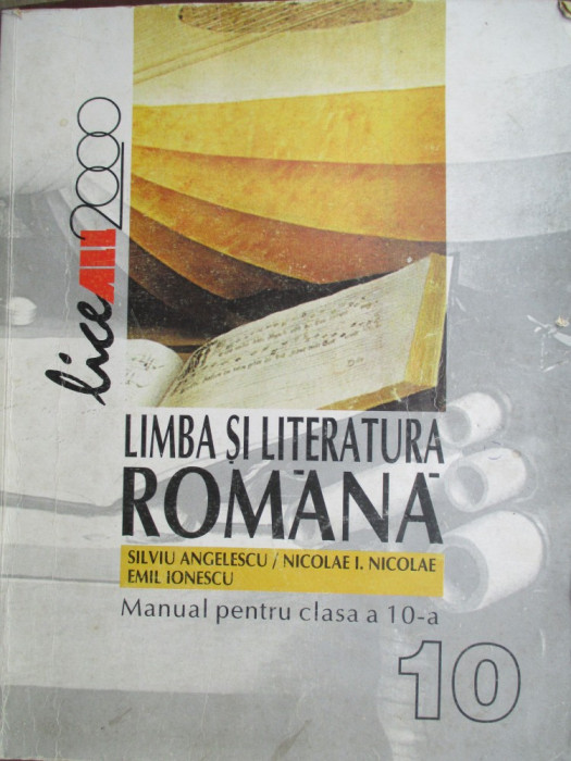 Limba si literatura romana. Manual clasa a 10-a