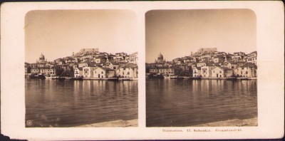 ST2N Dalmatien, Sebenico, Gesamtansicht, stereoscopic photo foto