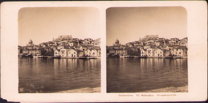 ST2N Dalmatien, Sebenico, Gesamtansicht, stereoscopic photo
