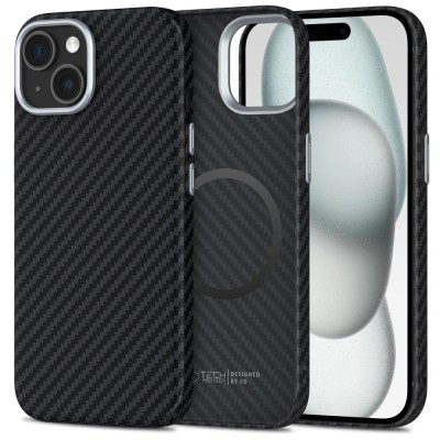 Husa Iphone 15 Tech-Protect Ion Carbon magsafe foto