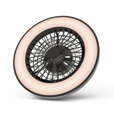 Plafoniera cu ventilator 2x24W+15W motor, telecom IR Whitney negru Avide AFCLCCT-48W-15W-WHB