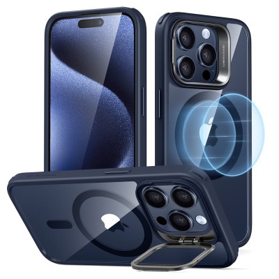 Husa iPhone 15 Pro Max ESR Classic Hybrid HaloLock Kickstand, albastru foto