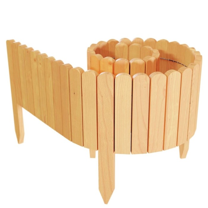 Gard de gradina decorativ din lemn, natur, 200x20 cm