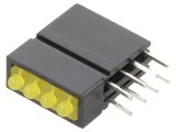 LED galben 1,8mm 4 diode 20mA 70&deg; 5-17mcd
