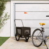 VidaXL Remorcă bicicletă animale companie, negru, textil oxford/fier