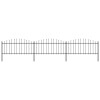 VidaXL Gard de grădină cu v&acirc;rf suliță, negru, (0,5-0,75) x 5,1 m, oțel