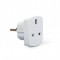 Adaptor AC Gembird A-AC-UKEU-001 UK socket - EU Schuko 7.5A Alb