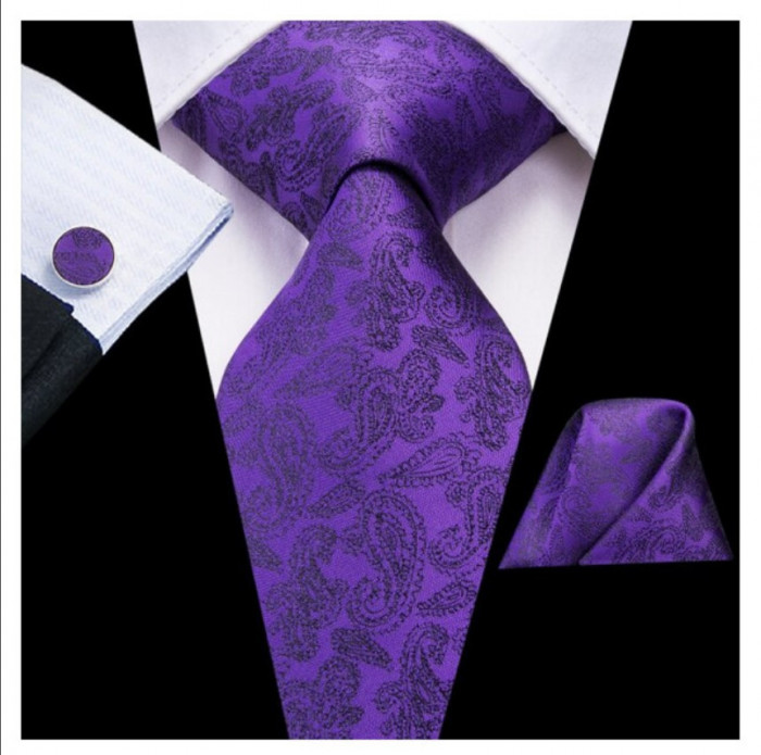 Set cravata + batista + butoni - matase - model 203