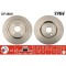 Set discuri frana spate TRW, Toyota Yaris (P13), 12.2010-, Yaris (P9), 01.2005-2014, spate; puntea spate