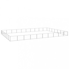 vidaXL Padoc pentru c&acirc;ini, argintiu, 70 m&sup2;, oțel