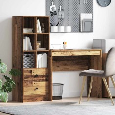 vidaXL Birou cu spațiu de depozitare 2 pcs Lemn Vechi 90 x 40 x 76 cm