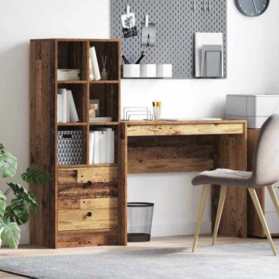 vidaXL Birou cu spațiu de depozitare 2 pcs Lemn Vechi 90 x 40 x 76 cm 3337327 foto