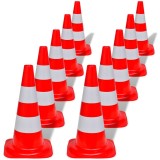 Cumpara ieftin Conuri de trafic reflectorizante, rosu si alb, 50 cm, 10 buc.