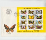 C12 - FDC Romania - Fluturi - blocuri - LP1267 - 1991, Romania de la 1950, Fauna