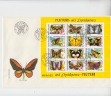 FDCR - Fluturi - blocuri - LP1267 - an 1991, Fauna