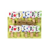 Accesorii creatie - lemn - carlig litere, natur, set 10 buc, Colorarte