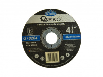 Disc pentru taierea metalului, GEKO PREMIUM, 115mm, G78204 foto